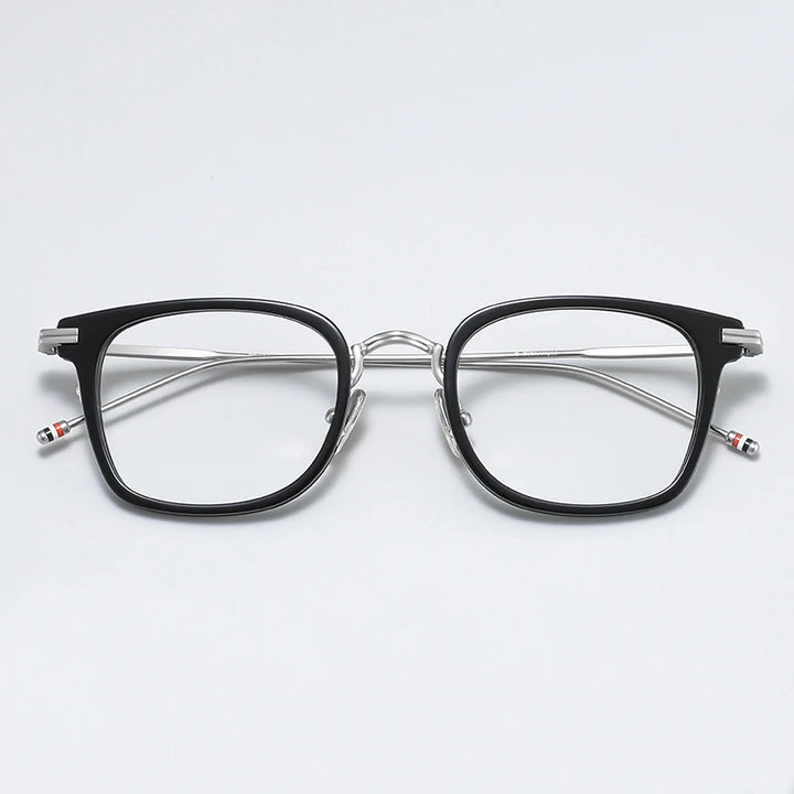 Black Mask Unisex Full Rim Square Alloy Eyeglasses Bmt905 Full Rim Black Mask Black-Silver