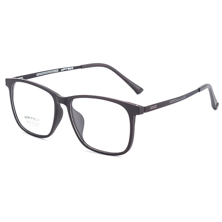 Kocolior Unisex Full Rim Square Tr 90 Titanium Hyperopic Reading Glasses 9825 Reading Glasses Kocolior Black 0