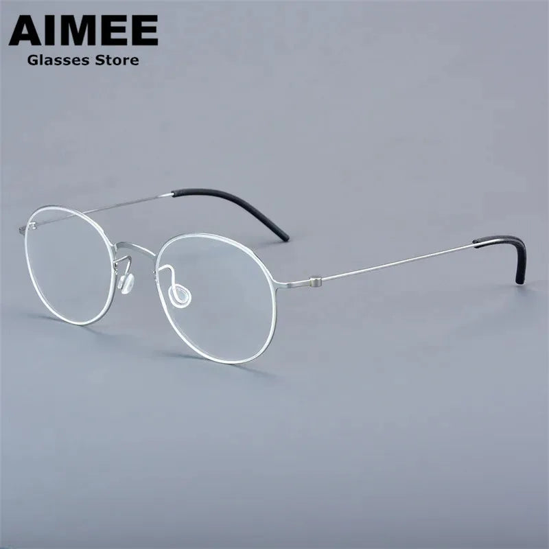 Aimee Women's Full Rim Oval Round Screwless Titanium Eyeglasses 75504