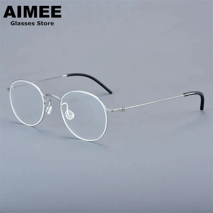 Aimee Women's Full Rim Oval Round Screwless Titanium Eyeglasses 75504