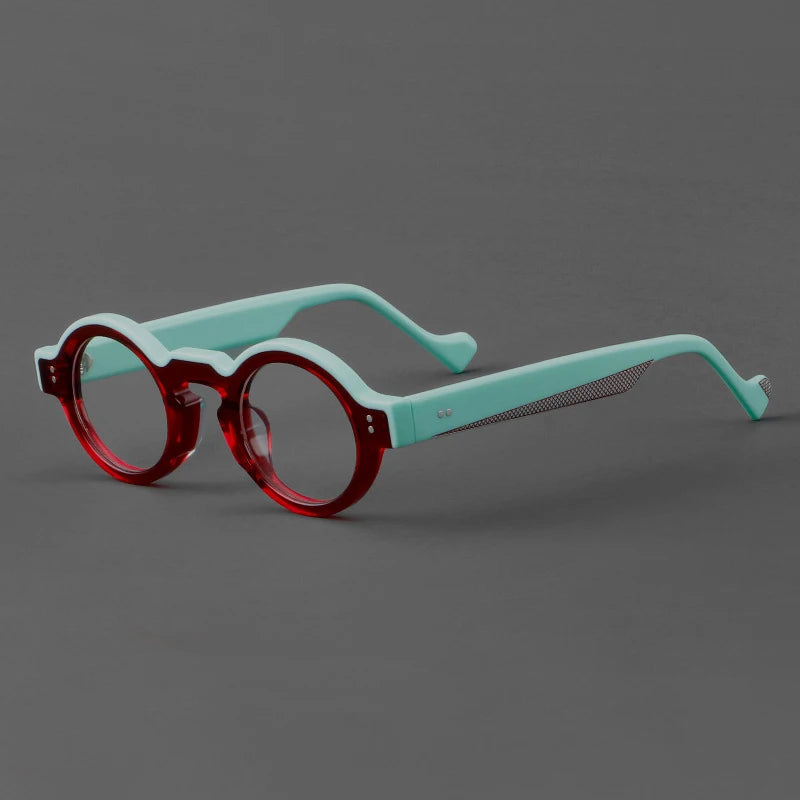 CCspace Women's Full Rim Round Acetate Eyeglasses 57398 Full Rim CCspace RedGreen