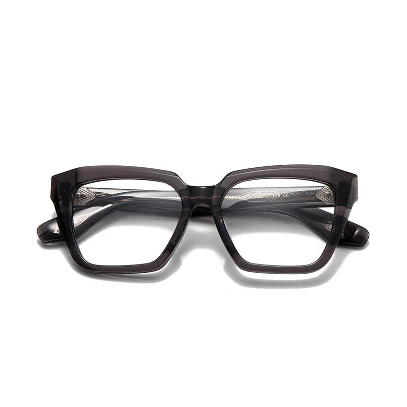 Muzz Unisex Full Rim Polygon Square Thick Acetate Eyeglasses 416317
