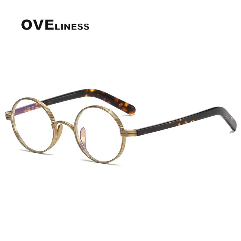 Oveliness Women's Full Rim Round Titanium Eyeglasses 91101