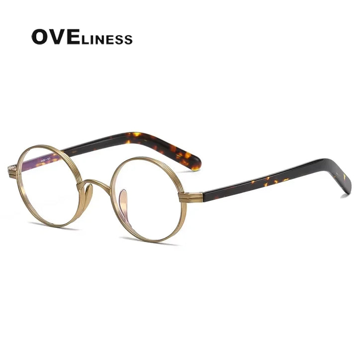 Oveliness Women's Full Rim Round Titanium Eyeglasses 91101