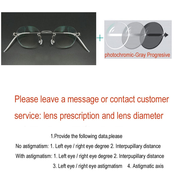 Yujo Unisex Rimless Polygon Stainless Steel Eyeglasses Y081 Rimless Yujo C6 China