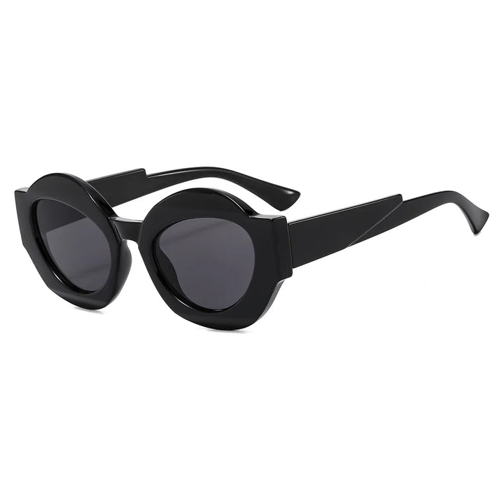 CCspace Unisex Full Rim Oval Resin Eyeglasses 56864 Full Rim CCspace C1BlackGrey