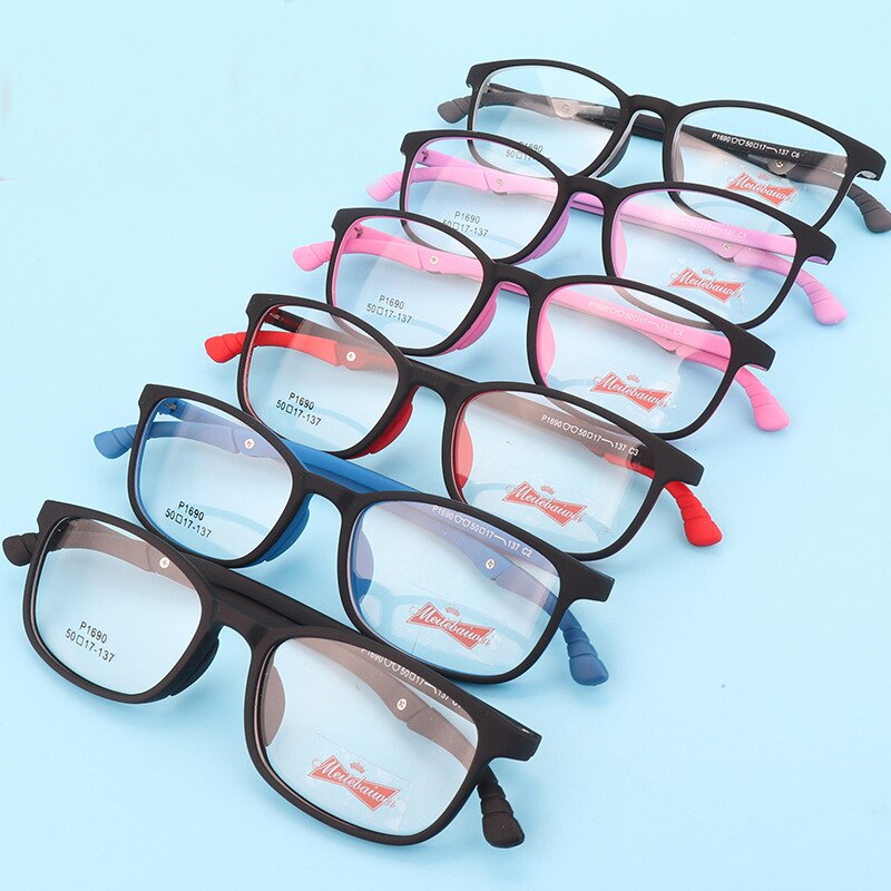 Zirosat Unisex Children's Full Rim Polygon Silicone Square 1690 Full Rim Zirosat