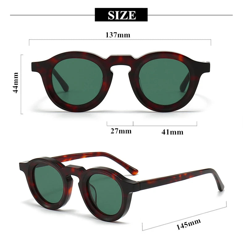 Black Mask Unisex Full Rim Round Acetate Sunglasses 442741 Full Rim Black Mask
