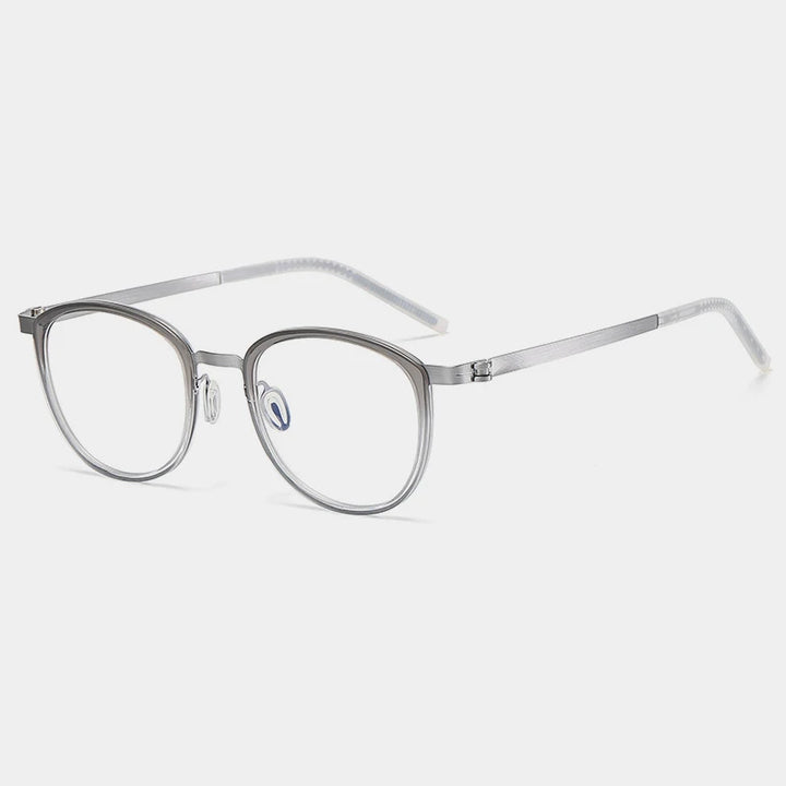 Gatenac Unisex Full Rim Round Acetate Eyeglasses Gxyj-1184 Full Rim Gatenac Gradient Gray