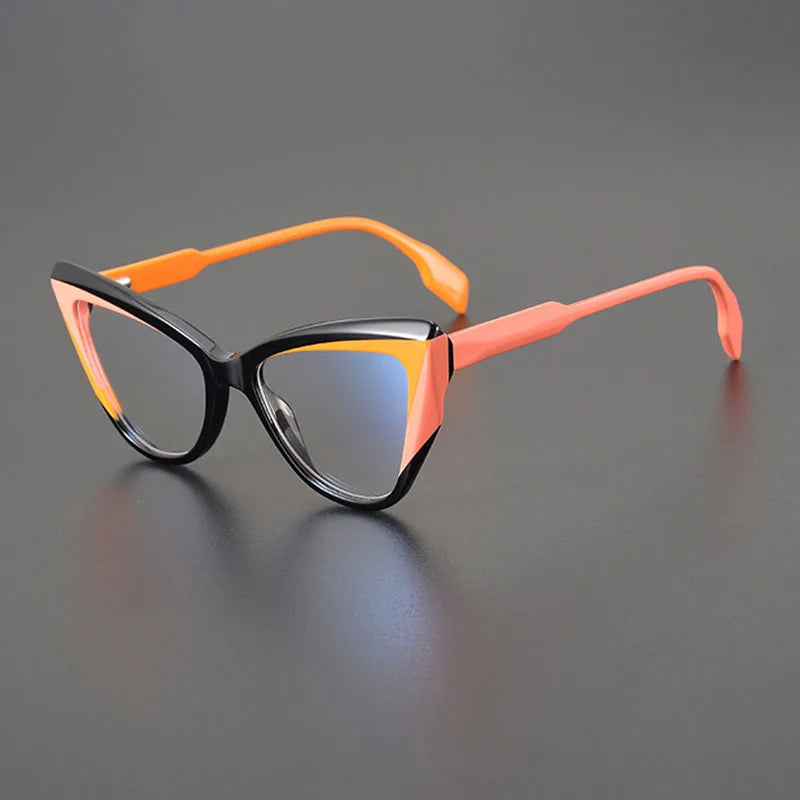 Nobler Unisex Full Rim Irregular Cat Eye Acetate Eyeglasses P010 Full Rim Nobler C2