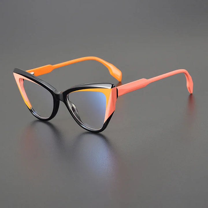 Nobler Unisex Full Rim Irregular Cat Eye Acetate Eyeglasses P010 Full Rim Nobler C2