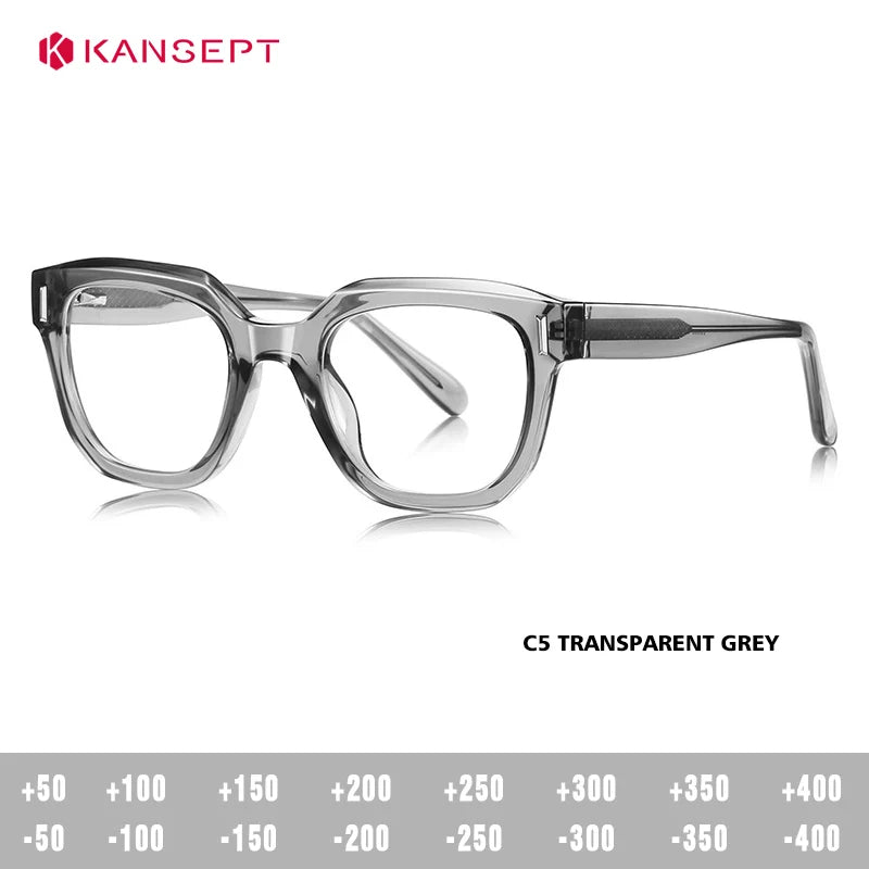 Kansept Unisex Full Rim Square Tr 90 Alloy Reading Glasses 71009