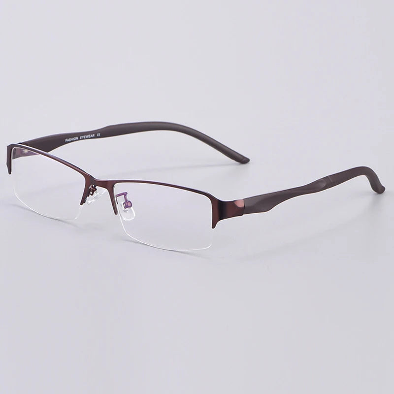 Hdcrafter Unisex Semi Rim Square Tr 90 Titanium Alloy Eyeglasses 62681
