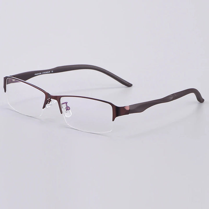 Hdcrafter Unisex Semi Rim Square Tr 90 Titanium Alloy Eyeglasses 62681