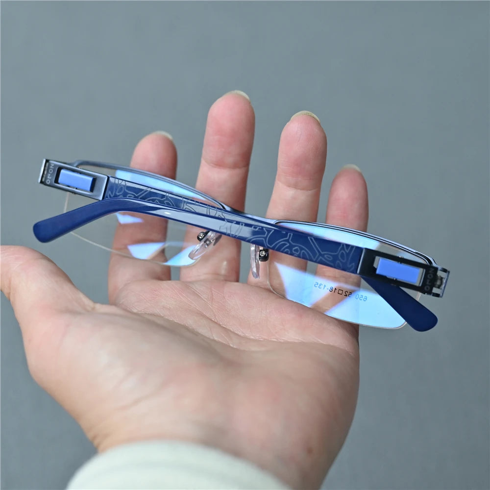 Cubojue Unisex Semi Rim Brow Line Rectangle Alloy Reading Glasses C650 Reading Glasses Cubojue