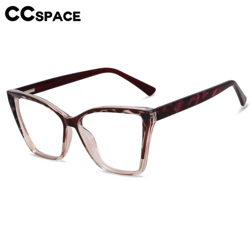 CCspace Unisex Full Rim Large Square Tr 90 Titanium Acetate Eyeglasses 56652 Full Rim CCspace