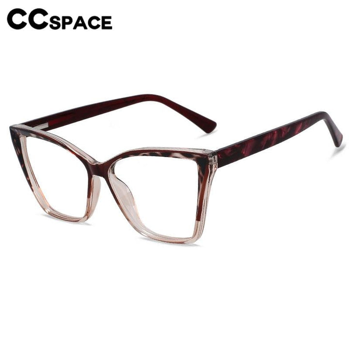 CCspace Unisex Full Rim Large Square Tr 90 Titanium Acetate Eyeglasses 56652 Full Rim CCspace
