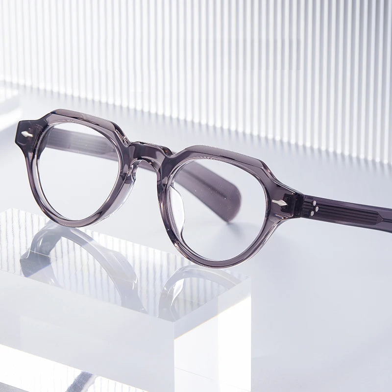 Black Mask Women's Full Rim Flat Top Oval Round Acetate Eyeglasses 13923 Full Rim Black Mask