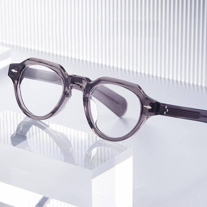 Black Mask Women's Full Rim Flat Top Oval Round Acetate Eyeglasses 13923 Full Rim Black Mask