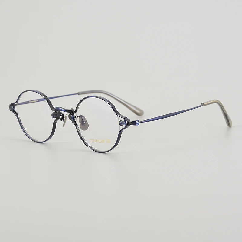 Muzz Unisex Full Rim Small Round Titanium Eyeglasses M188 Full Rim Muzz C6