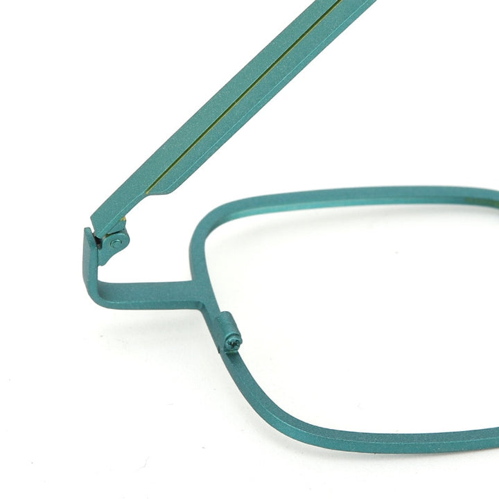Muzz Unisex Asymetrical Square Round Titanium Eyeglasses T7039n Full Rim Muzz