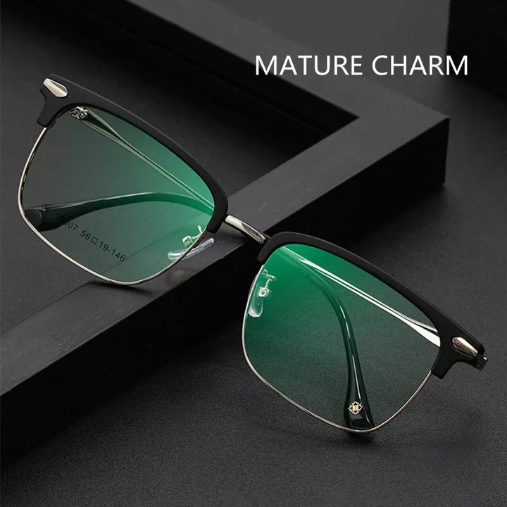 Kocolior Unisex Full Rim Square Tr 90 Alloy Hyperopic Reading Glasses 18007 Reading Glasses Kocolior