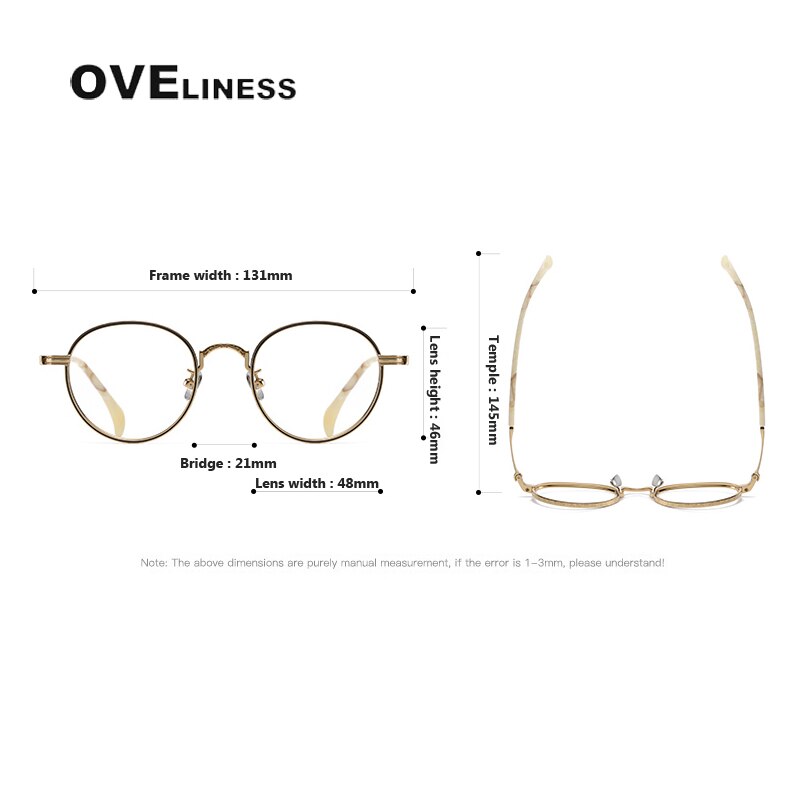 Oveliness Unisex Full Rim Round Titanium Eyeglasses 80862 Full Rim Oveliness