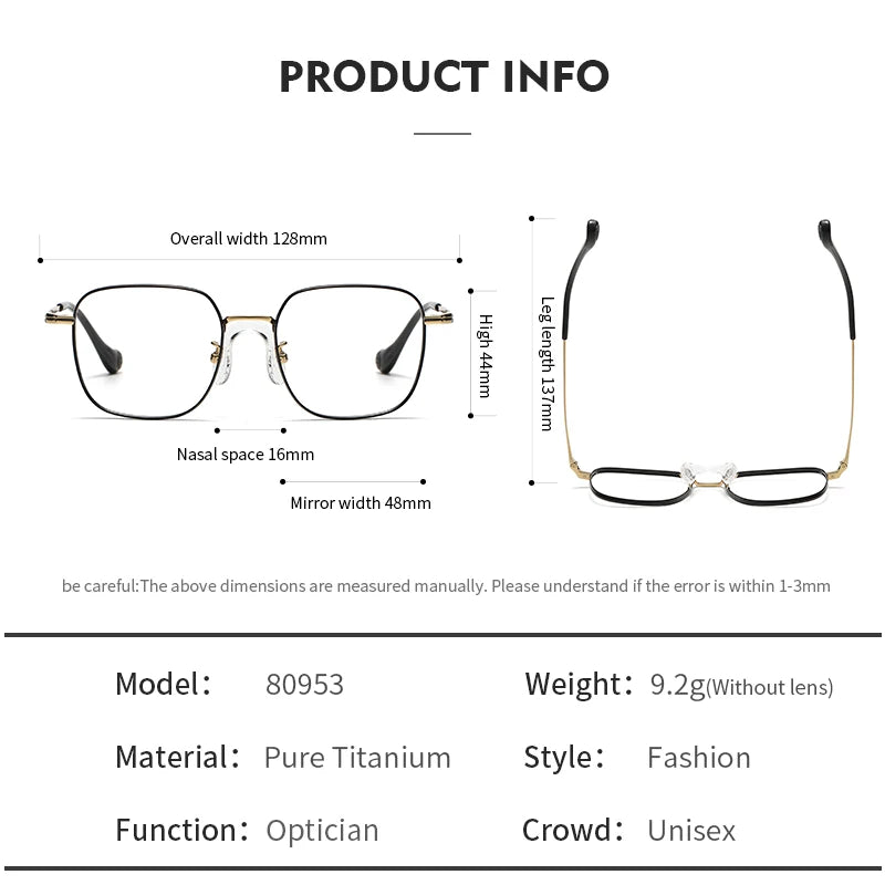 Muzz Unisex Youth's Full Rim Square Titanium Eyeglasses 80953