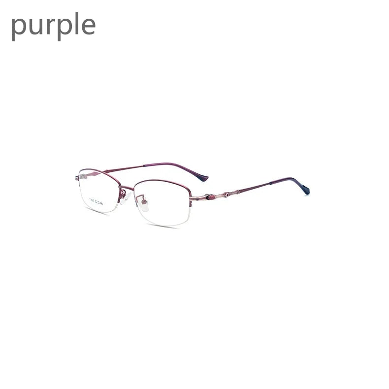 KatKani Womens  Rimless Square Alloy Eyeglasses 1363 Rimless KatKani Eyeglasses purple  