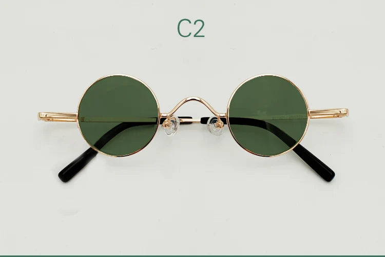 Yujo Unisex Full Rim Small Round Alloy Polarized Sunglasses 3836 Full Rim Yujo C2 CHINA