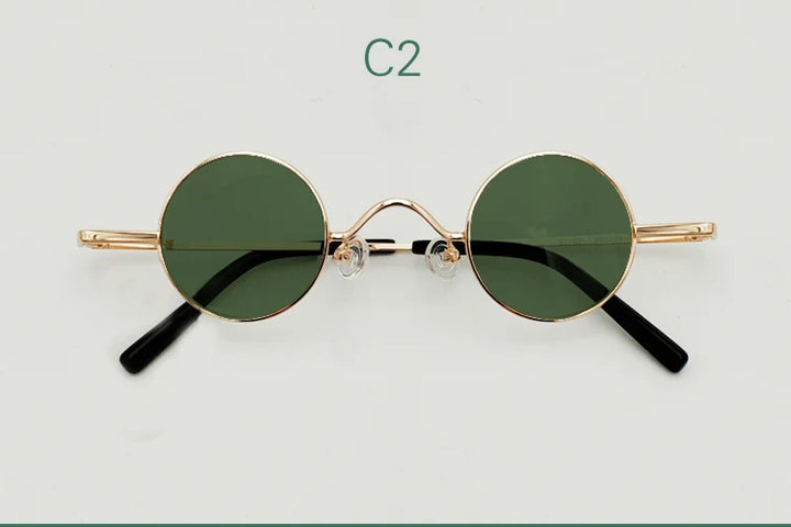 Yujo Unisex Full Rim Small Round Alloy Polarized Sunglasses 3836 Full Rim Yujo C2 CHINA