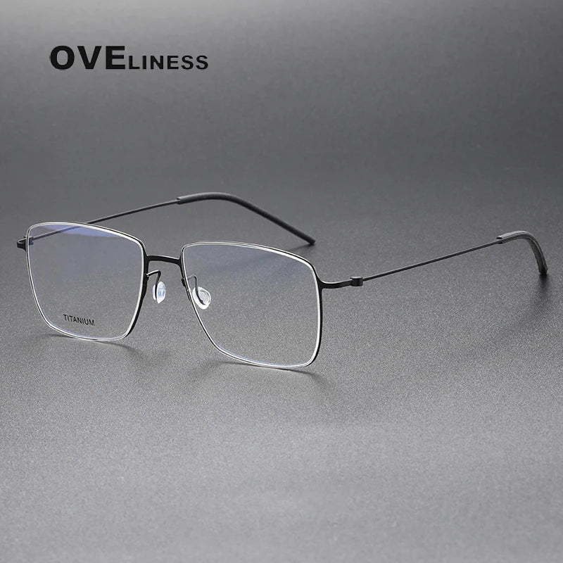 Oveliness Unisex Full Rim Square Screwless Titanium Eyeglasses 925508