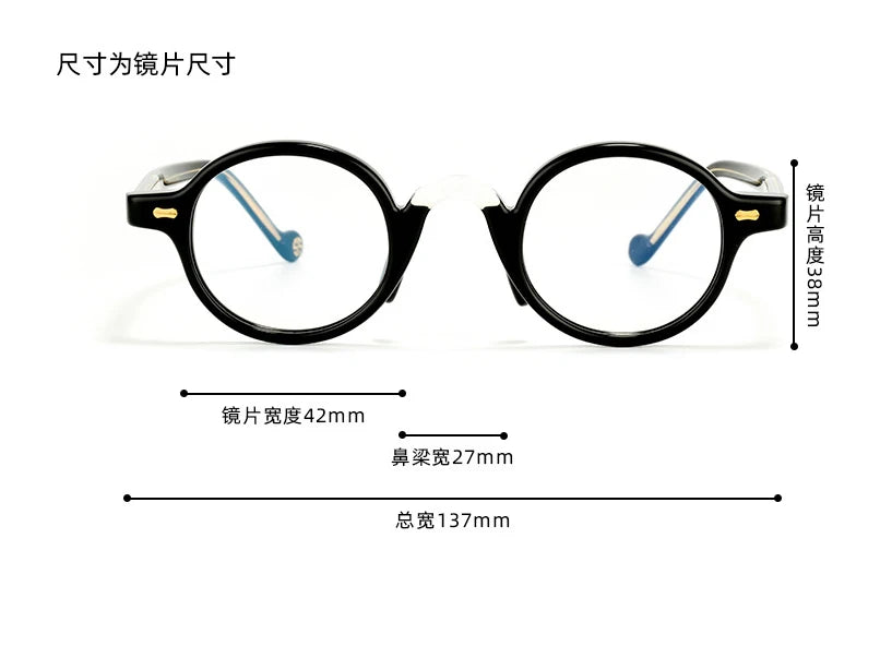 Nobler Women's Full Rim Round Acetate Eyeglasses 841056 Full Rim Nobler