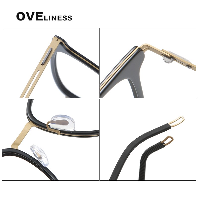 Oveliness Unisex Full Rim Square Titanium Eyeglasses 8202301 Full Rim Oveliness
