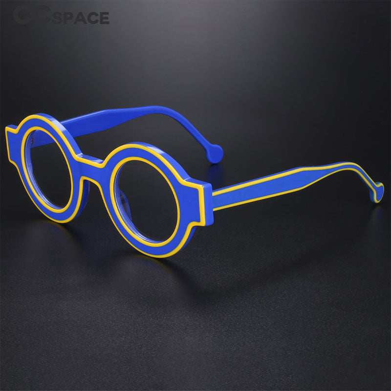 CCspace Women's Full Rim Round Acetate Eyeglasses 56499 Full Rim CCspace