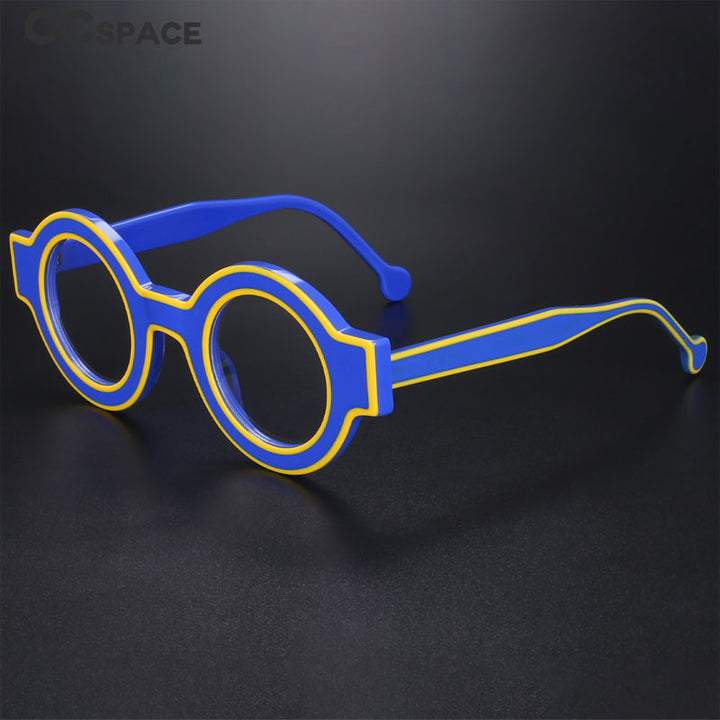 CCspace Women's Full Rim Round Acetate Eyeglasses 56499 Full Rim CCspace