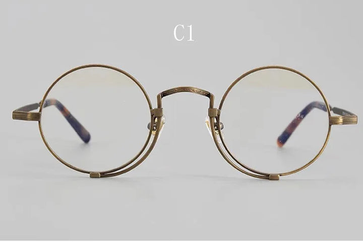 Yujo Unisex Full Rim Round Titanium Eyeglasses 4527 Full Rim Yujo C1 CHINA