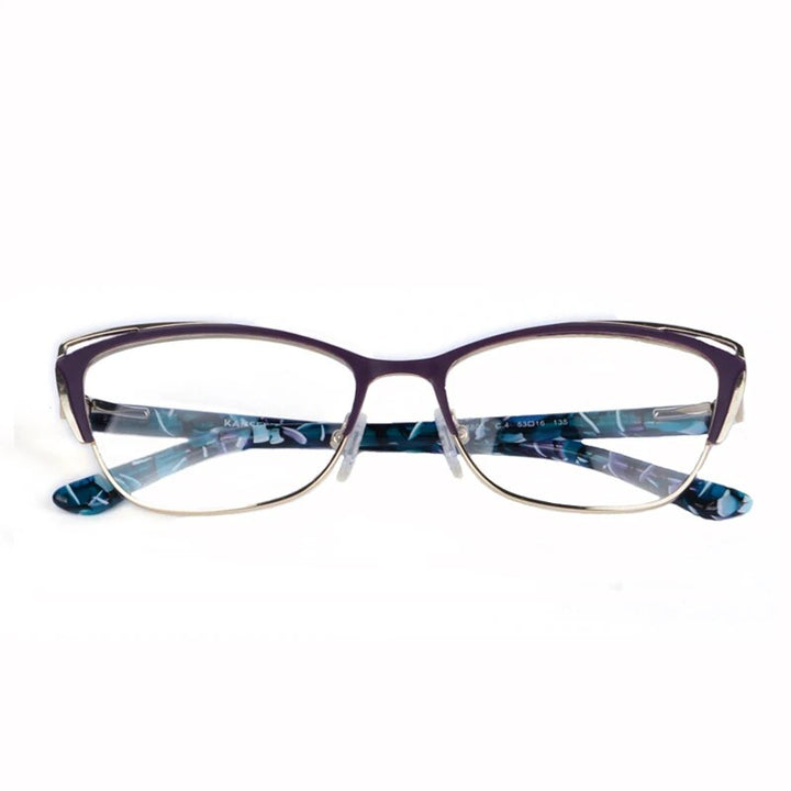 Kansept Women's Full Rim Cat Eye Stainless Steel Acetate Reading Glasses 8805 Reading Glasses Kansept C4