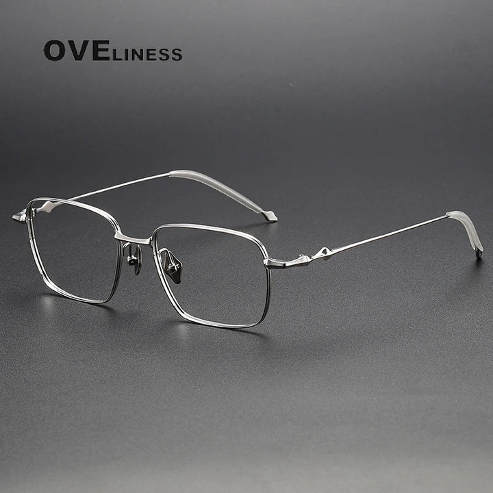 Oveliness Unisex Full Rim Square Titanium Eyeglasses 4118 Full Rim Oveliness silver