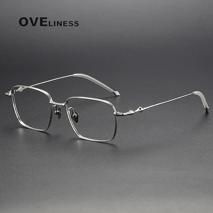 Oveliness Unisex Full Rim Square Titanium Eyeglasses 4118 Full Rim Oveliness silver  