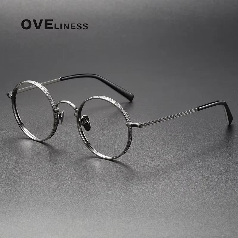 Oveliness Women's Full Rim Round Titanium Eyeglasses 93100