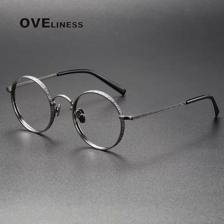 Oveliness Women's Full Rim Round Titanium Eyeglasses 93100