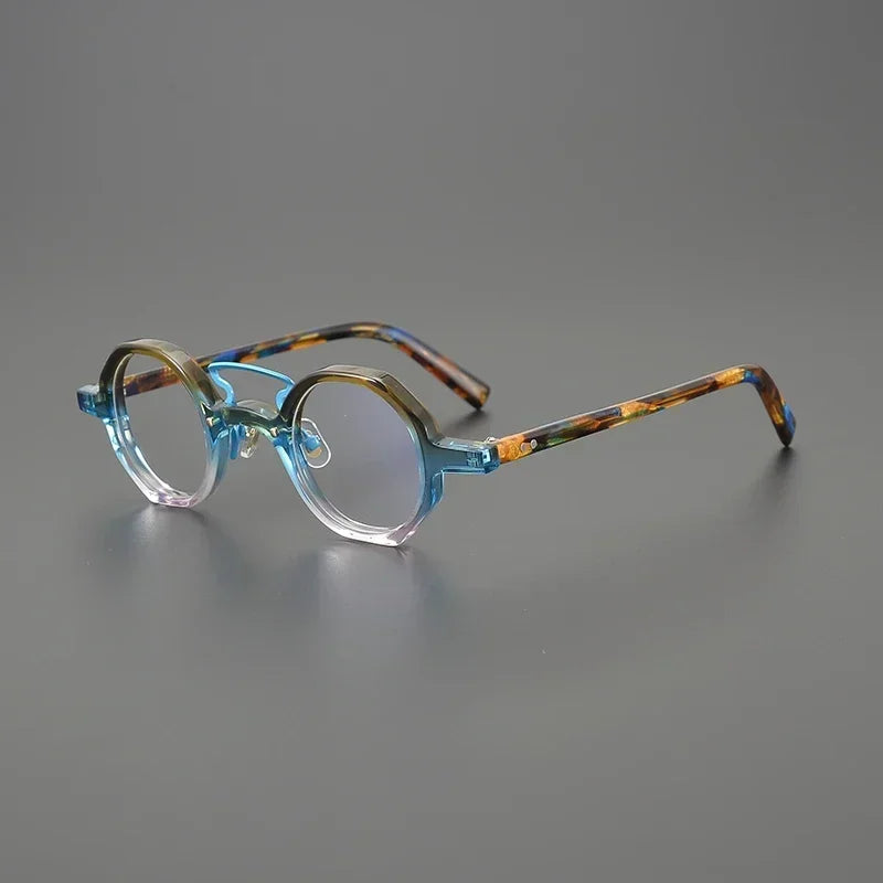 Hewei Unisex Full Rim Polygon Double Bridge Acetate Alloy Eyeglasses 3942 Full Rim Hewei C6