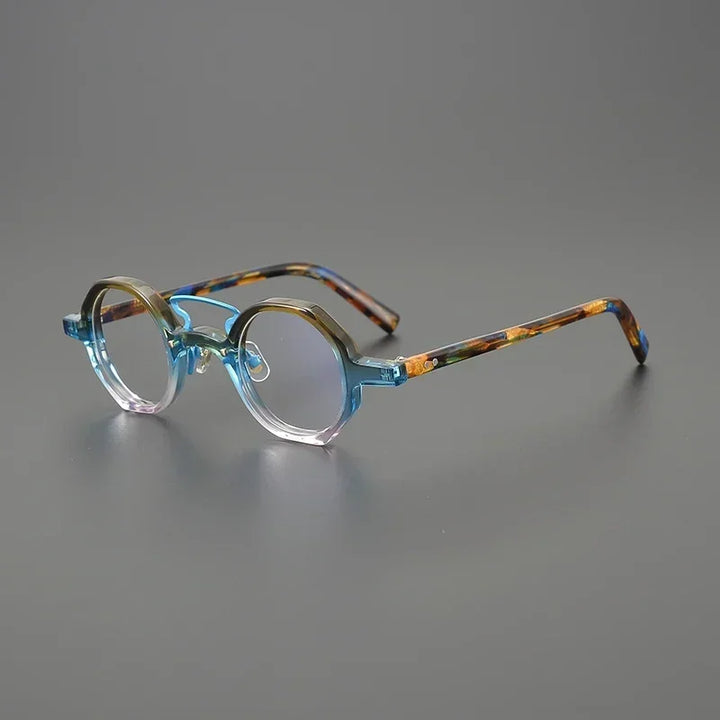 Hewei Unisex Full Rim Polygon Double Bridge Acetate Alloy Eyeglasses 3942 Full Rim Hewei C6