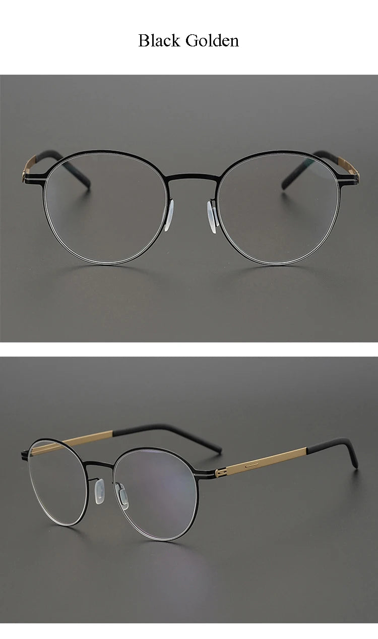 Aimee Women's Full Rim Oval Round Screwless Titanium Eyeglasses 13518