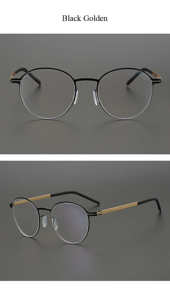 Aimee Women's Full Rim Oval Round Screwless Titanium Eyeglasses 13518