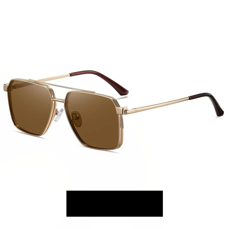 Momoja Women's Full Rim Polygon Double Bridge Titanium Eyeglasses Clip On Sunglasses 91702