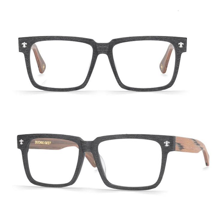 Hdcrafter Unisex Full Rim Big 150mm Square Wood Eyeglasses Jk040 Full Rim Hdcrafter Eyeglasses