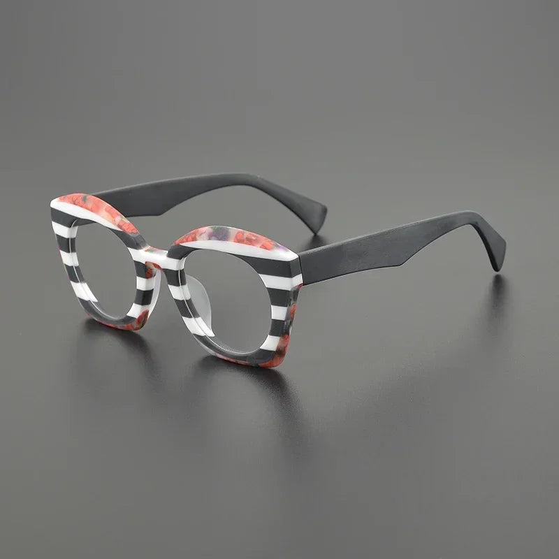 Hewei Women's Full Rim Square Cat Eye Frosted Acetate Eyeglasses 19388 Full Rim Hewei C4