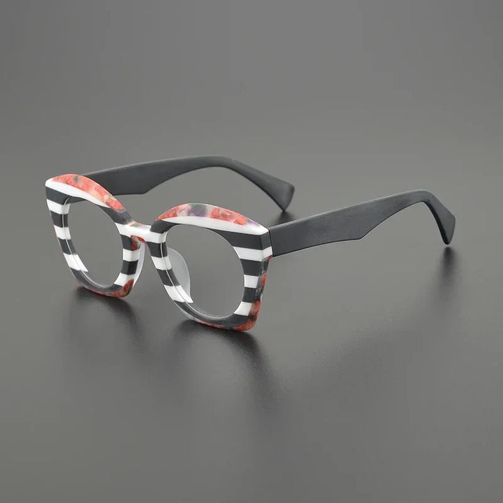 Hewei Women's Full Rim Square Cat Eye Frosted Acetate Eyeglasses 19388 Full Rim Hewei C4